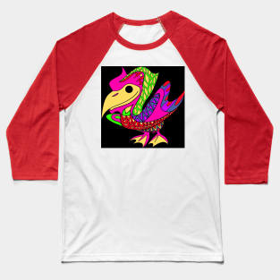 cute pelican bird in ecopop mandala pattern Baseball T-Shirt